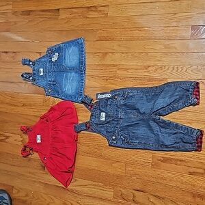 Bundle Oshkosh b'gosh overalls sixlze 12 month